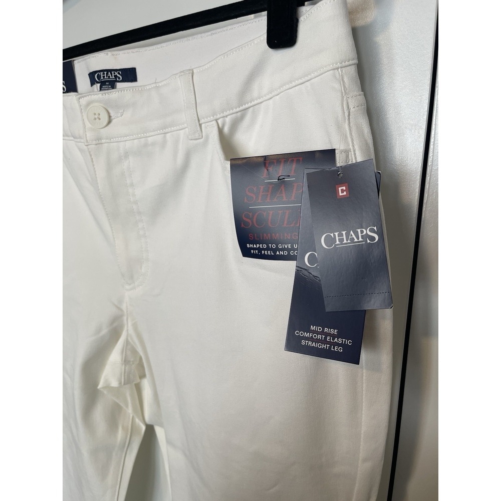 NWT Chaps Icon Women's Pants White Size 16‎ Fit Shape Sculpt